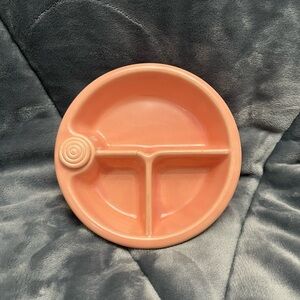 VTG Ceramic Baby Food/ Divided Plate Food Warmer in Beautiful Warm Pink